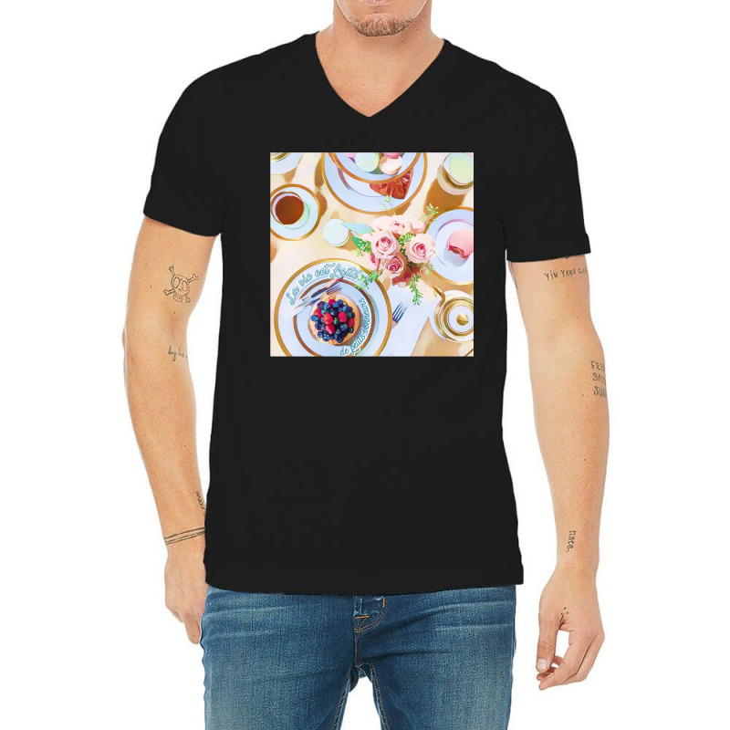 La Vie Est Faite De Petits Bonheurs Illustration V-Neck Tee by dipeshazisad | Artistshot