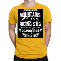 Mountains Riding Sxs Campfires Poster Blue T-shirt | Artistshot