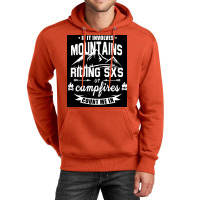 Mountains Riding Sxs Campfires Poster Blue Unisex Hoodie | Artistshot