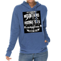 Mountains Riding Sxs Campfires Poster Blue Lightweight Hoodie | Artistshot