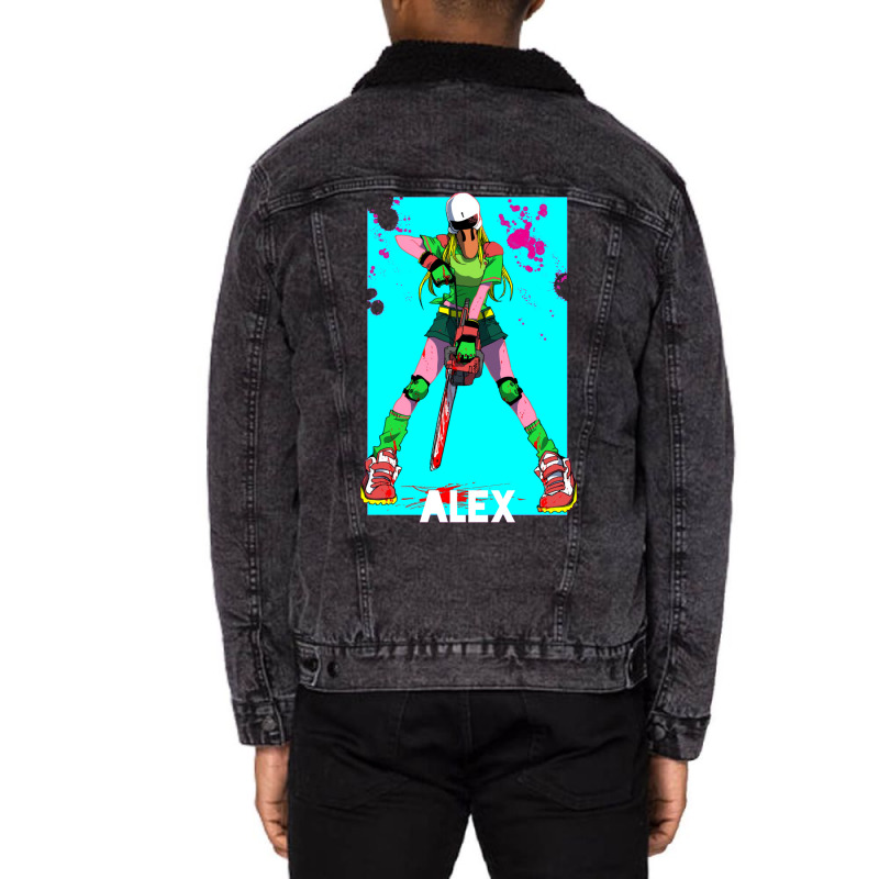 Hotline Miami 2 Wrong Number Alex Davis Unisex Sherpa-Lined Denim Jacket by camojafurxhiv | Artistshot