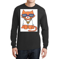 Cool Cat Poster Green Long Sleeve Shirts | Artistshot