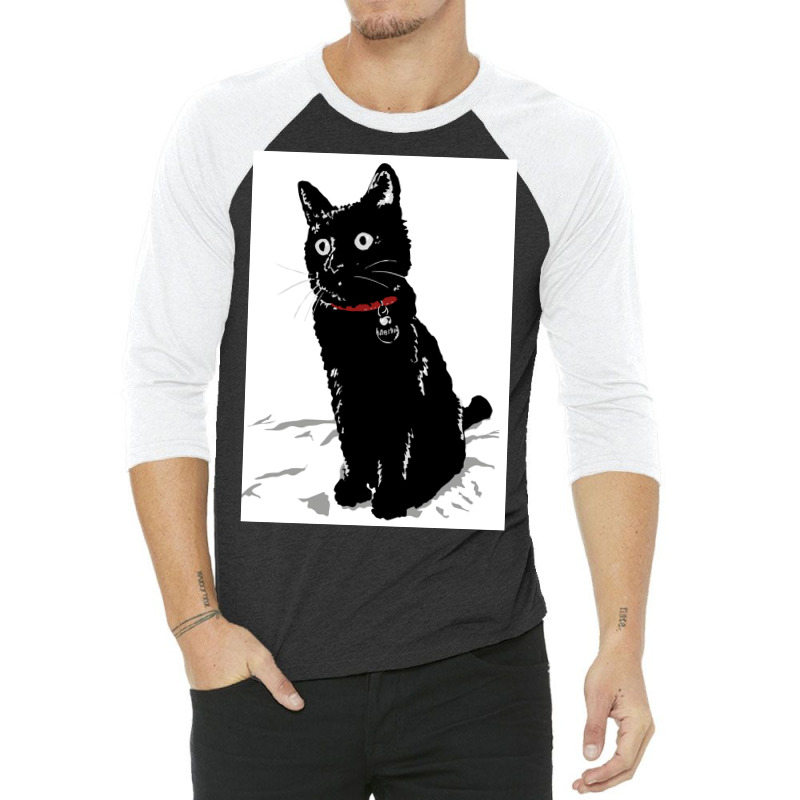 Merlin The Little Black Cat Poster Girl 3/4 Sleeve Shirt | Artistshot