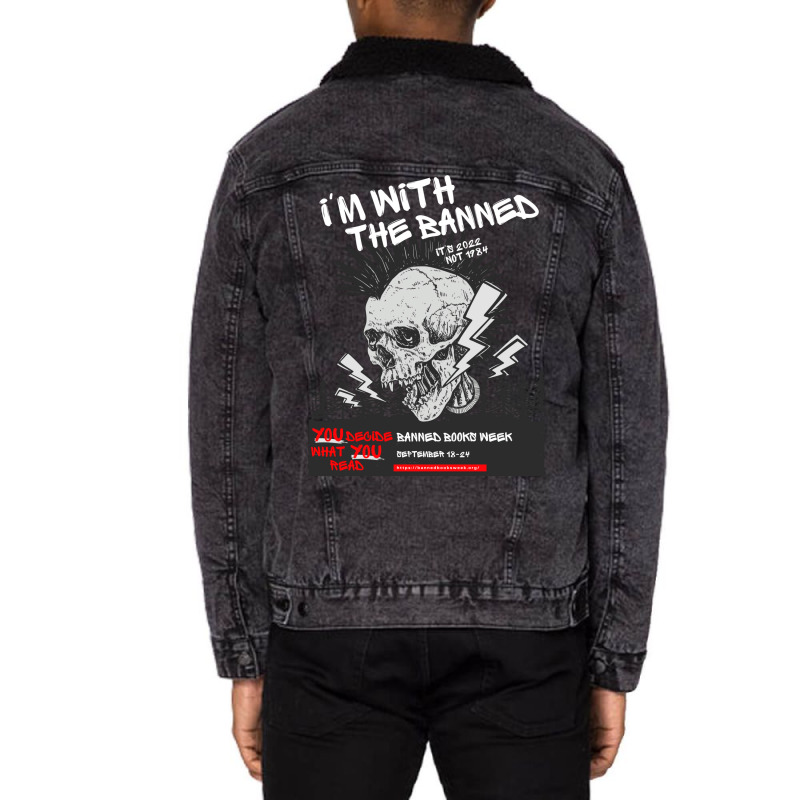 Im With The Banned V1 (banned Books Week) Unisex Sherpa-lined Denim Jacket | Artistshot