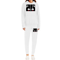 Of Black And Pink Cat Face Cute Cat Lover Poster Hoodie & Jogger Set | Artistshot