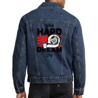 Work Hard Dream Big Turbo Men Denim Jacket | Artistshot