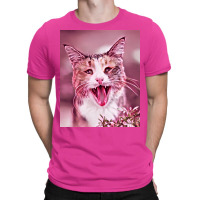 Funny Shocked Cat V3 Illustration Artwork Poster Red T-shirt | Artistshot