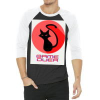 Game Over Evil Black Cat Poster Gift 3/4 Sleeve Shirt | Artistshot