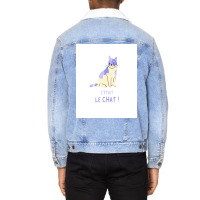 It Was The Cat Poster Vintage Unisex Sherpa-lined Denim Jacket | Artistshot