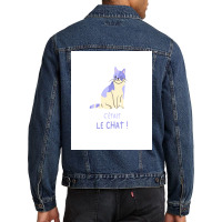 It Was The Cat Poster Vintage Men Denim Jacket | Artistshot