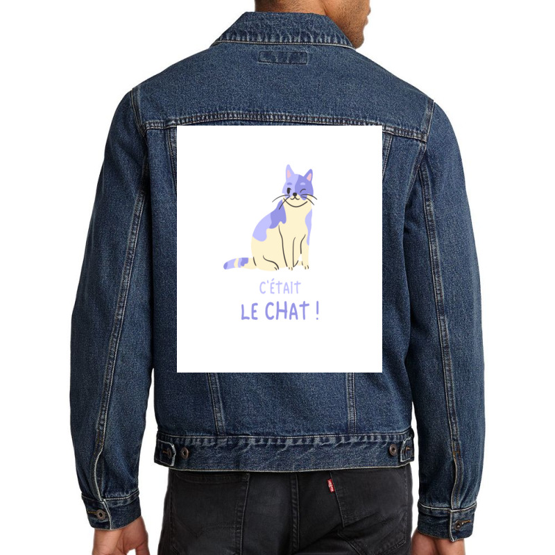 It Was The Cat Poster Vintage Men Denim Jacket | Artistshot