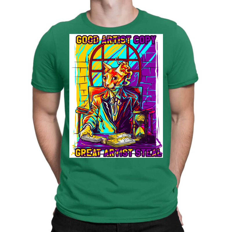 Gangster Cat Poster Stars T-Shirt by globossterkyc | Artistshot