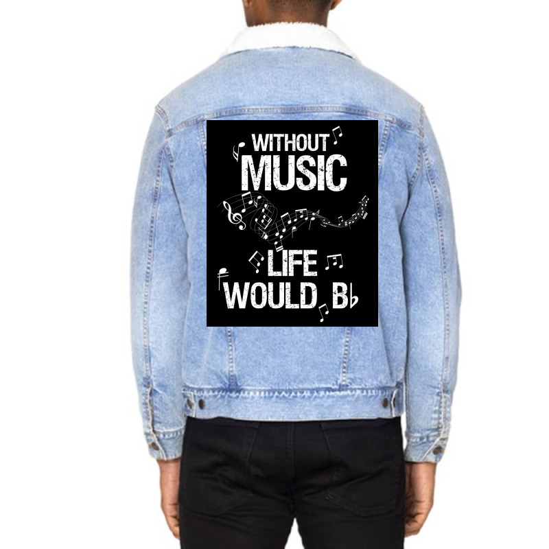 Music Sad Poster Unisex Sherpa-Lined Denim Jacket by gremowakeri | Artistshot