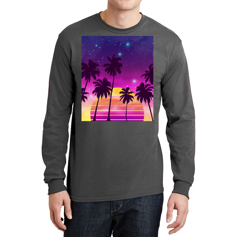 Incredibly Vibrant Sunset Synthwave Long Sleeve Shirts | Artistshot