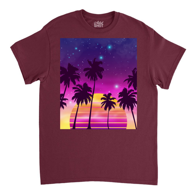 Incredibly Vibrant Sunset Synthwave Classic T-shirt | Artistshot