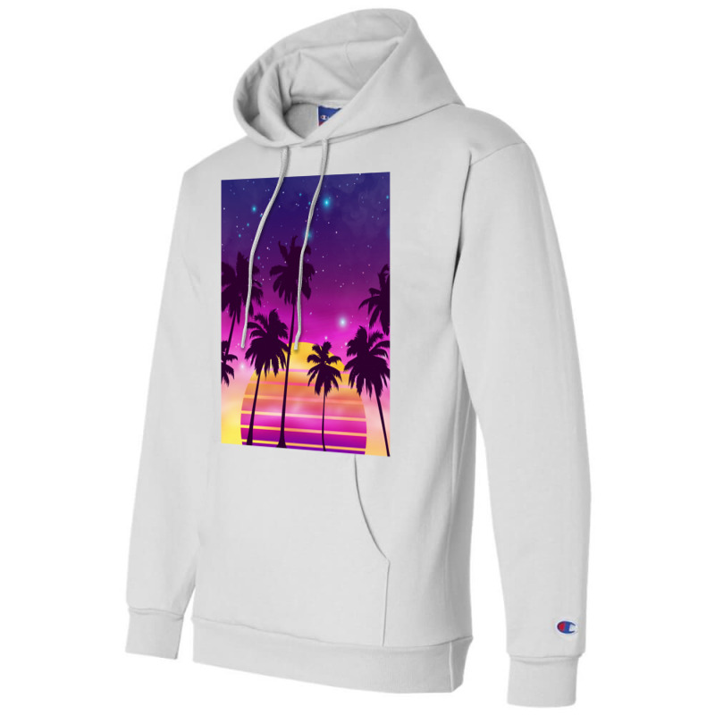 Incredibly Vibrant Sunset Synthwave Champion Hoodie | Artistshot