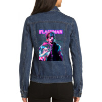 Flashman 'dominate Decade' Design Ladies Denim Jacket | Artistshot