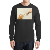 Indie Aesthetic Michaelangelo Creation Cat Art Cute Y2k 90s   Cute Ora Long Sleeve Shirts | Artistshot