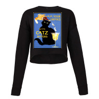 Mix Your Drinks With Catz Bitters Poster 70s Cropped Sweater | Artistshot