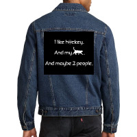 I Like Hockey My Cat And 2 People Poster Girl Men Denim Jacket | Artistshot