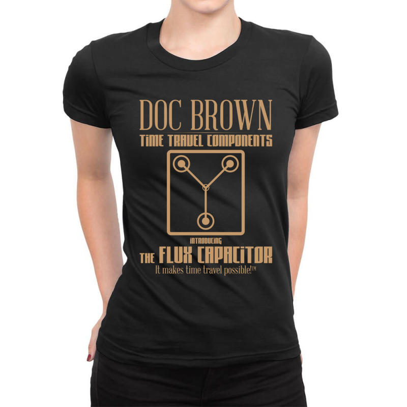 Doc Brown Time Travel Components Flux Capacitor Ladies Fitted T-Shirt by TannerStagno | Artistshot