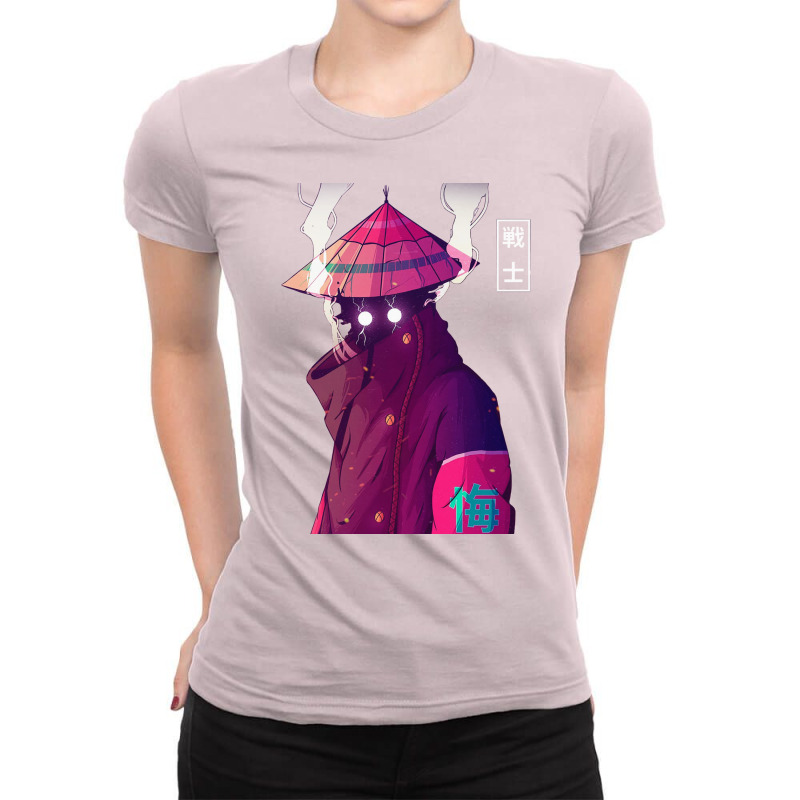 Japanese Cyberpunk Samurai Warrior Ladies Fitted T-Shirt by pernerdhiwary | Artistshot