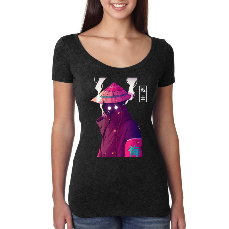 Japanese Cyberpunk Samurai Warrior Women's Triblend Scoop T-shirt by pernerdhiwary | Artistshot