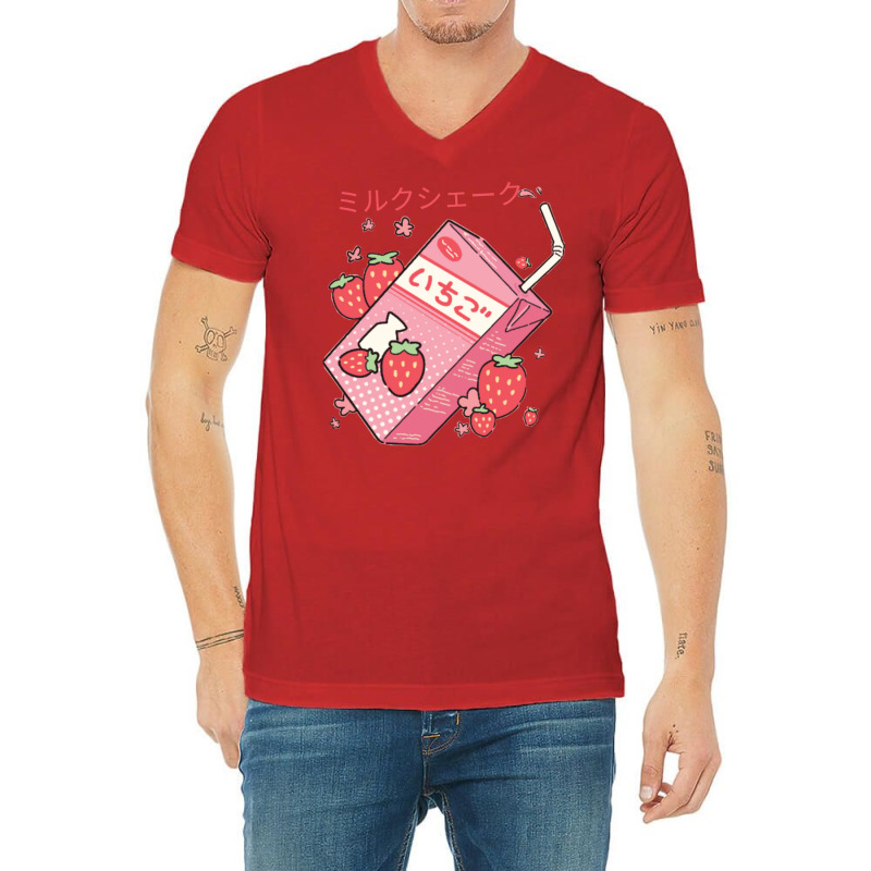 Japanese Kawaii Strawberry Milk Shake Essential Classic V-neck Tee | Artistshot