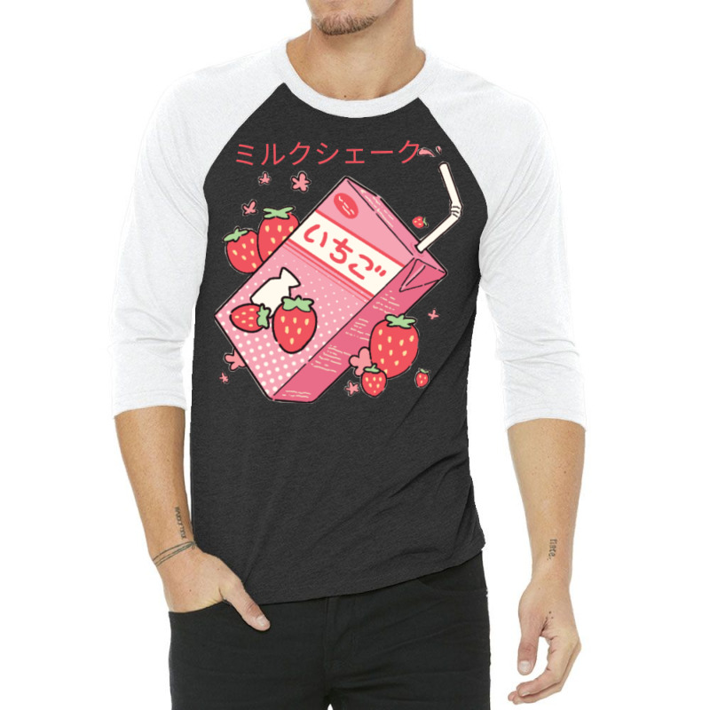 Japanese Kawaii Strawberry Milk Shake Essential Classic 3/4 Sleeve Shirt | Artistshot