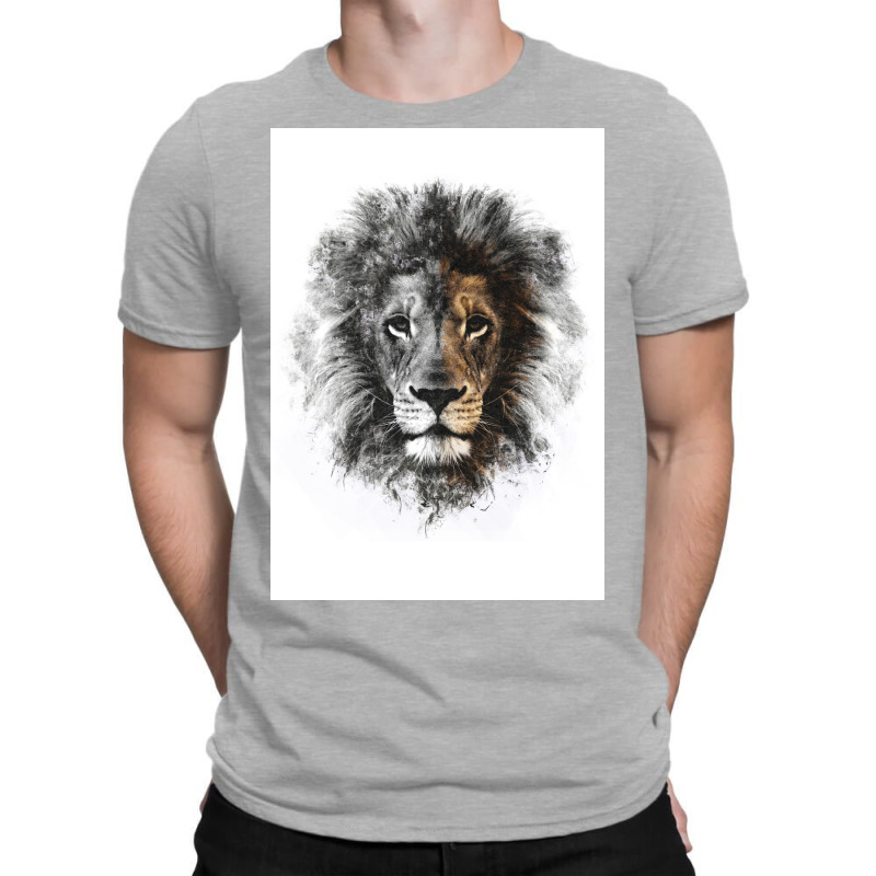 Lion Mono Poster Green T-shirt | Artistshot