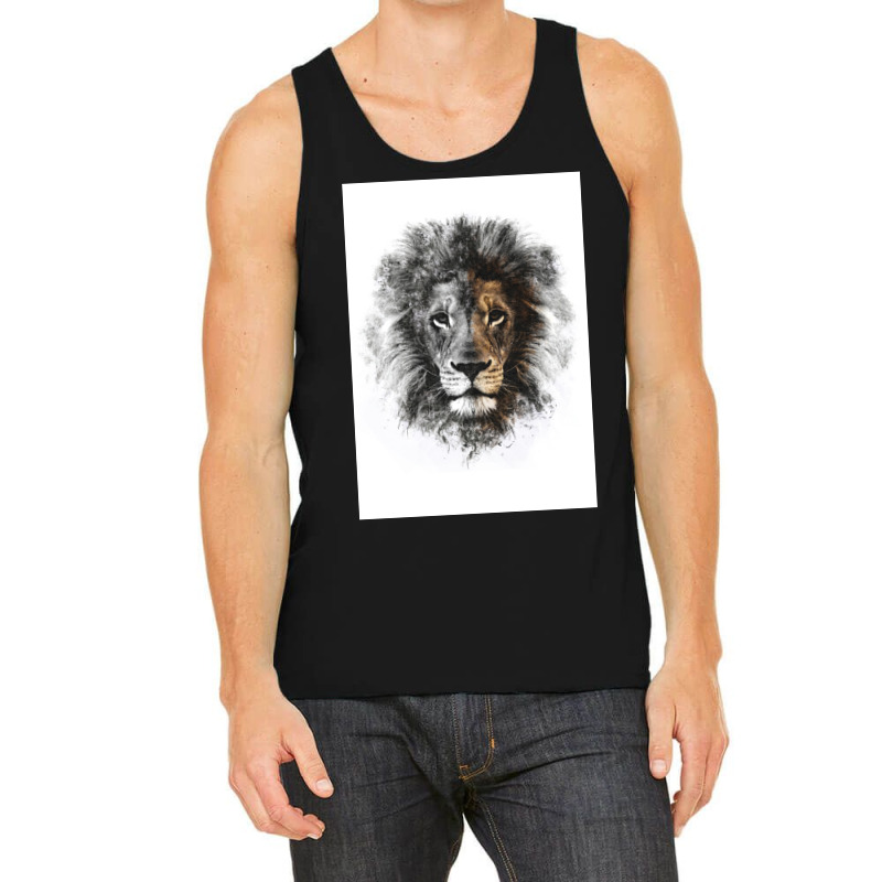 Lion Mono Poster Green Tank Top | Artistshot