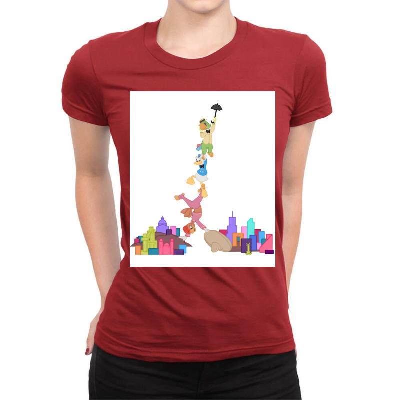 Three Caballeros Skylines Classic Poster Tumblr Ladies Fitted T-Shirt by malishostenr | Artistshot