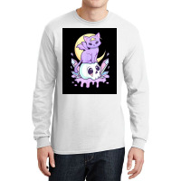 Kawaii Pastel Goth Cute Creepy Witchy Cat And Skull Poster Quote Long Sleeve Shirts | Artistshot