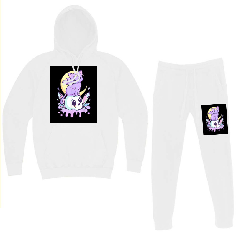 Kawaii Pastel Goth Cute Creepy Witchy Cat And Skull Poster Quote Hoodie & Jogger set by globossterkyc | Artistshot