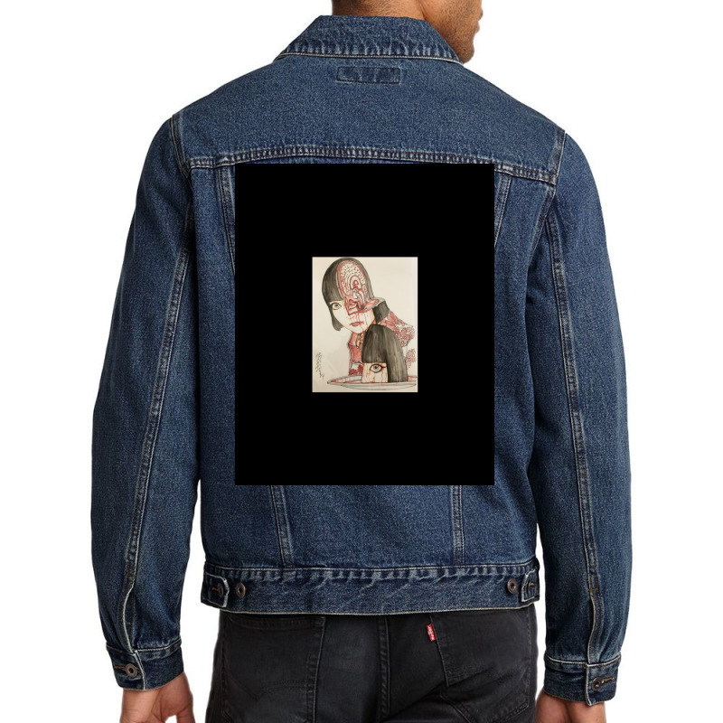 Japanese Student Head Cut Cake   Shintaro Kago   Japanese Horror Aesth Men Denim Jacket | Artistshot