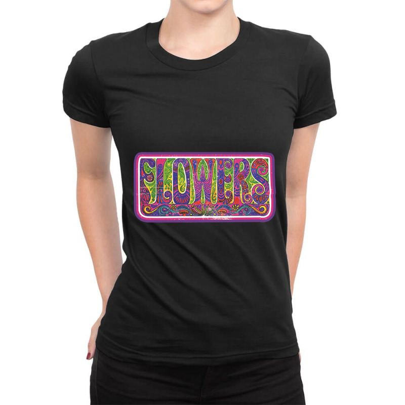 Hot Trend Hippie Flowers Ladies Fitted T-Shirt by Milne Charlton | Artistshot