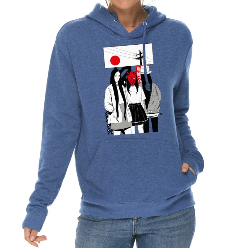 Japanese Urban Vaporwave Style Samurai Girls Lightweight Hoodie | Artistshot