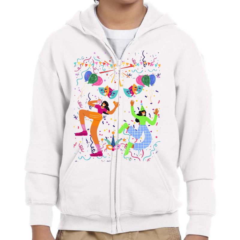 Dancing Colorful Space Youth Zipper Hoodie by thebrandal | Artistshot