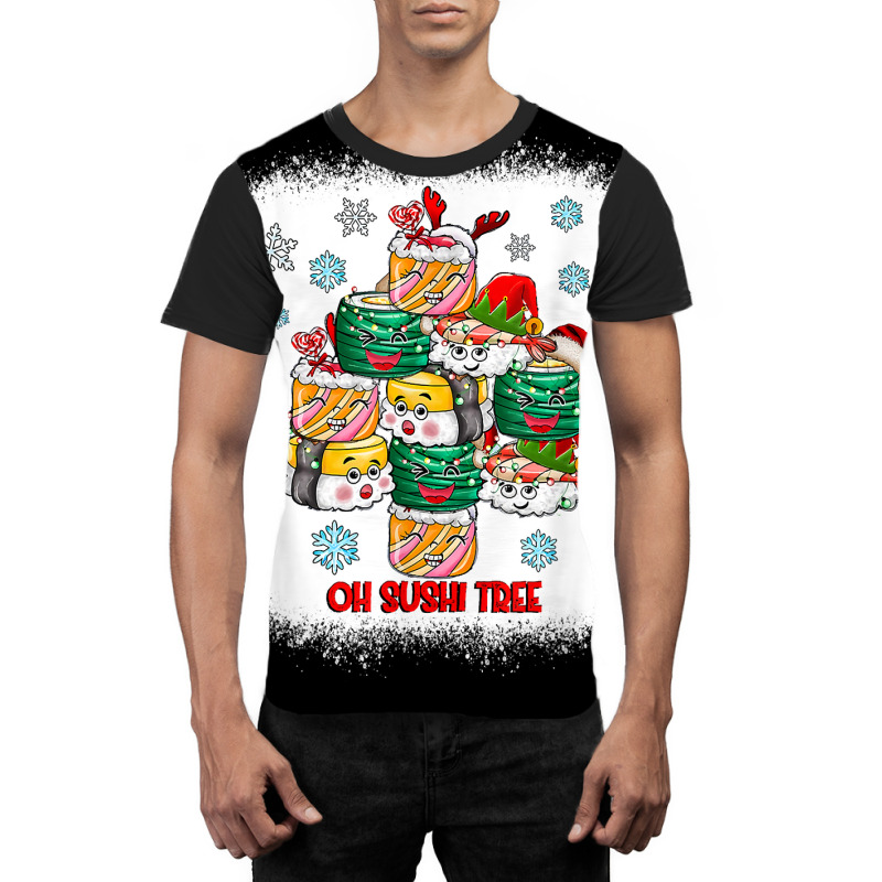 Oh Sushi Tree Funny Japanese Food Merry Christmas Xmas T Shirt Graphic T-shirt by kylrahal8pot | Artistshot