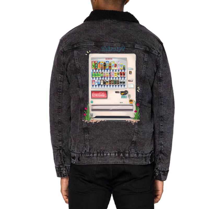 Japanese Vending Machine   Thirsty Unisex Sherpa-lined Denim Jacket | Artistshot