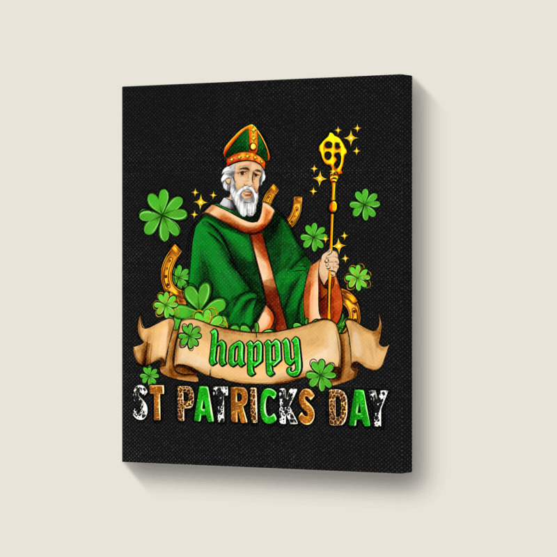 Happy St Patricks Day With St Patricks Portrait Canvas Print | Artistshot