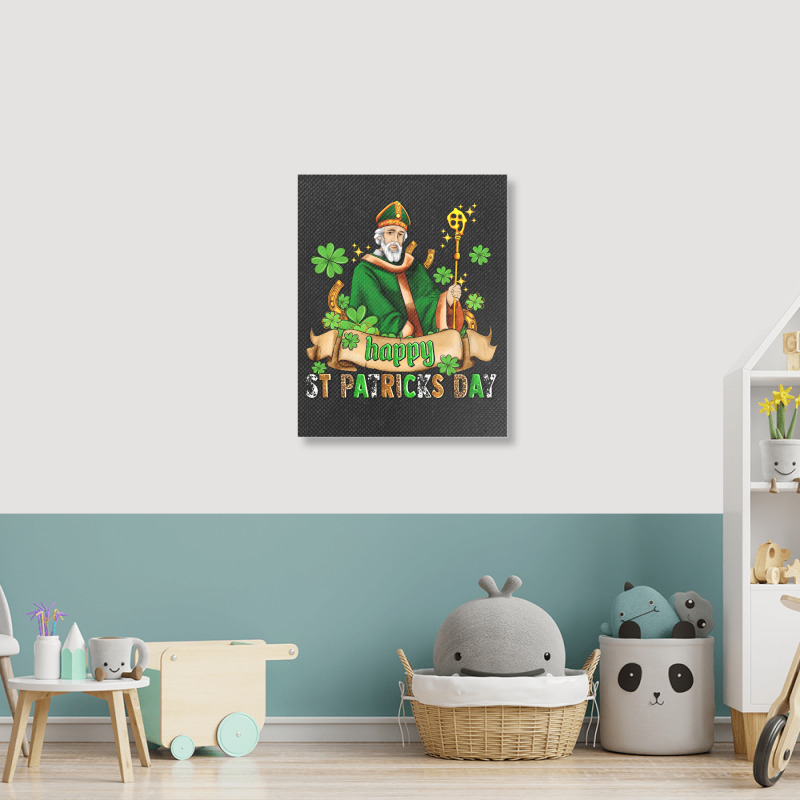 Happy St Patricks Day With St Patricks Portrait Canvas Print | Artistshot