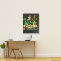 Happy St Patricks Day With St Patricks Portrait Canvas Print | Artistshot