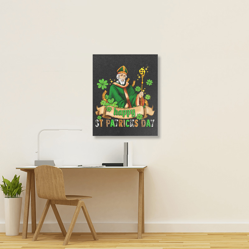 Happy St Patricks Day With St Patricks Portrait Canvas Print | Artistshot