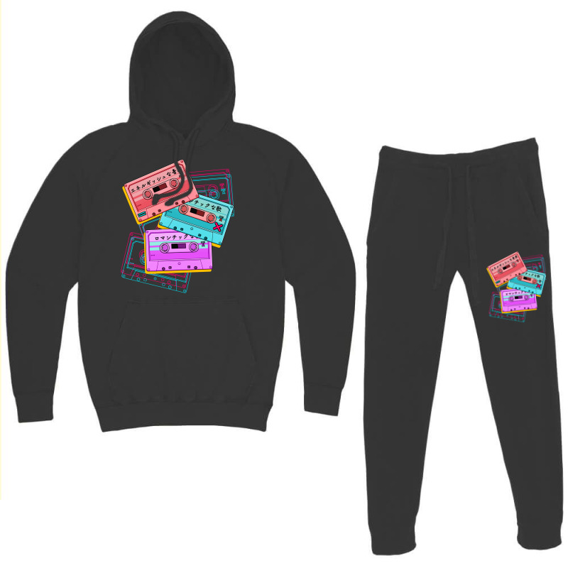 Japanese Version The Cute Set Of Retro Mixtapes (80s Hoodie & Jogger Set | Artistshot