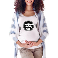 Baby Yoda Black And White Maternity Scoop Neck T-shirt | Artistshot