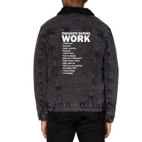 Work Funny Tee Unisex Sherpa-lined Denim Jacket | Artistshot