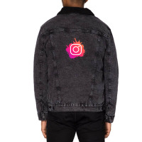 Instagram T-shirt Unisex Sherpa-lined Denim Jacket | Artistshot