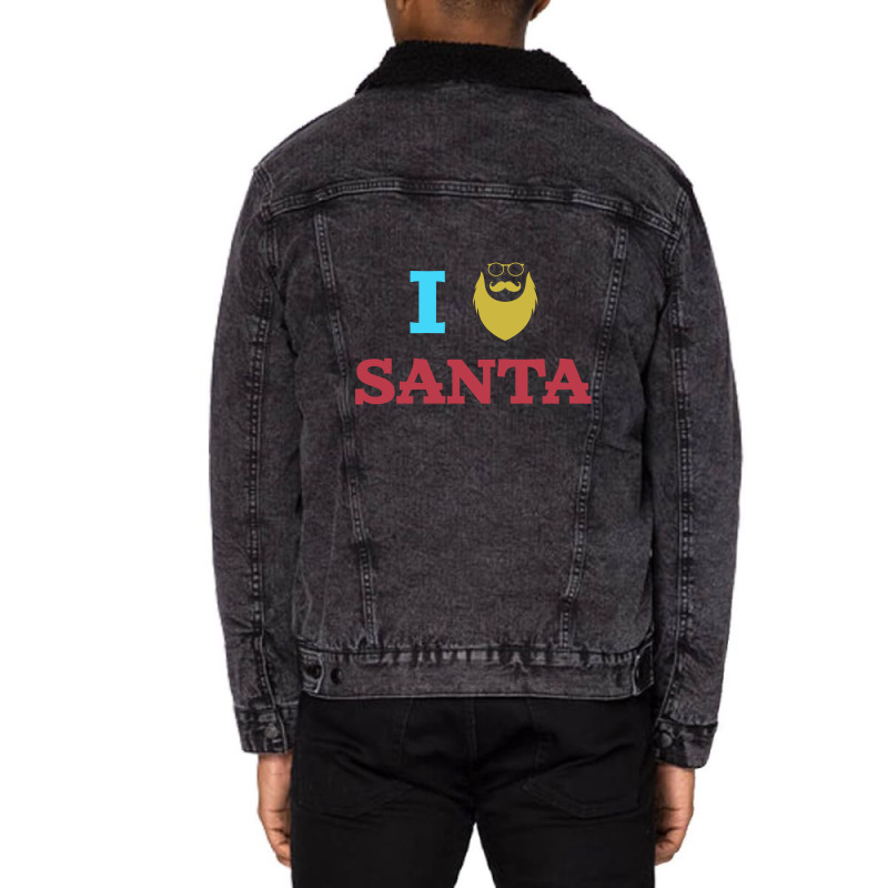 I Love Santa Unisex Sherpa-lined Denim Jacket | Artistshot