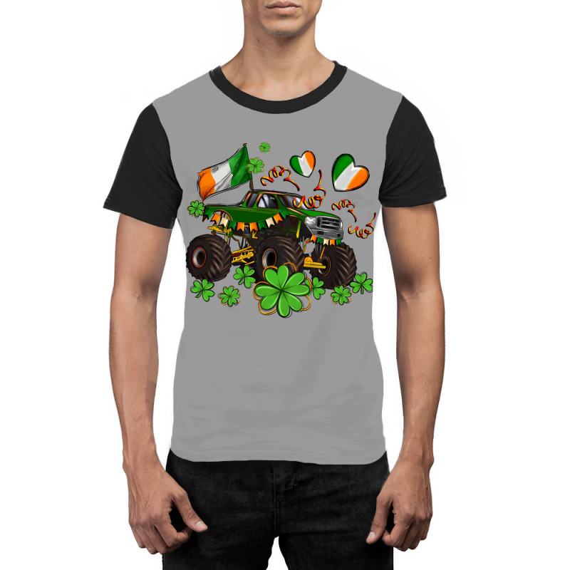 Monster Truck With Shamrocks Graphic T-shirt | Artistshot